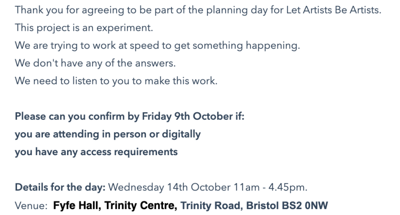 A photo of an email