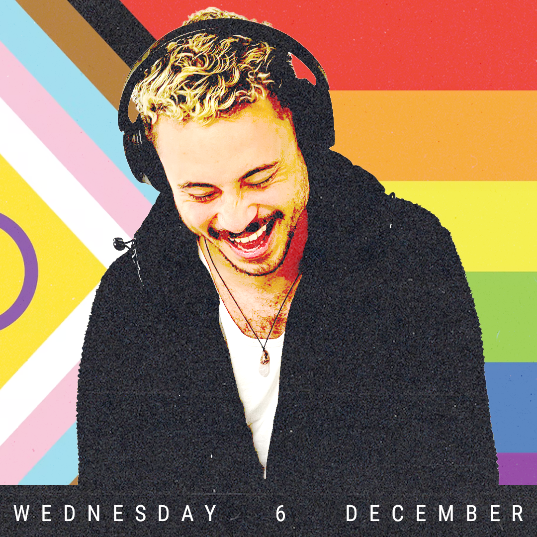 A promotional image for 'Queer Talk // Sniffing Flowers'