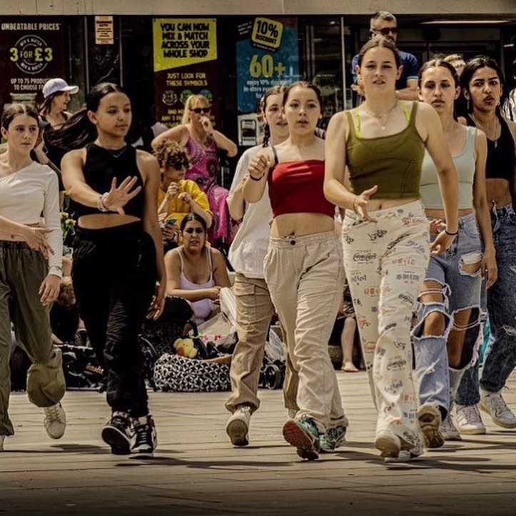 young dancers take part in a giant flashmob in Kings Square with professional company Avant Garde Dance