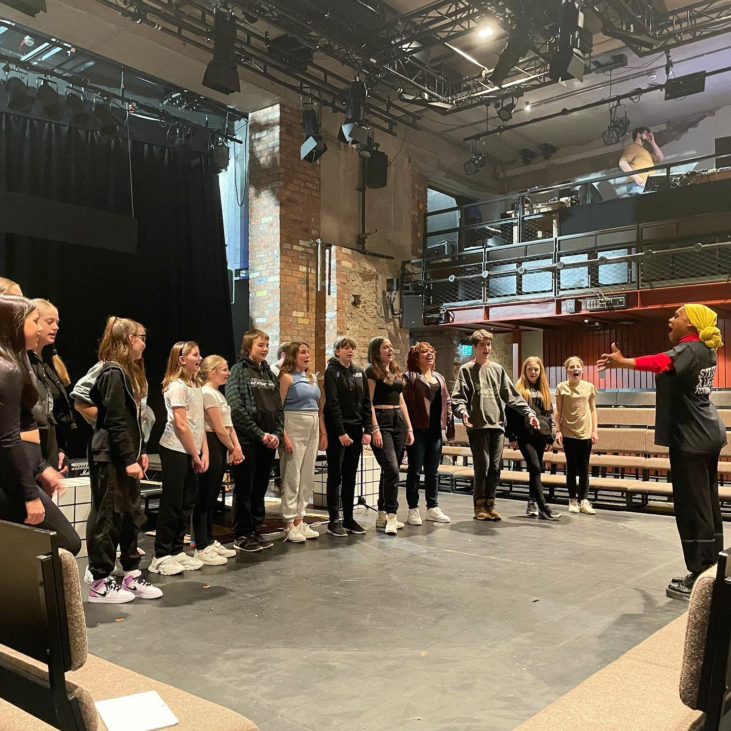 members of Youth Theatre performing at Bristol Old Vic